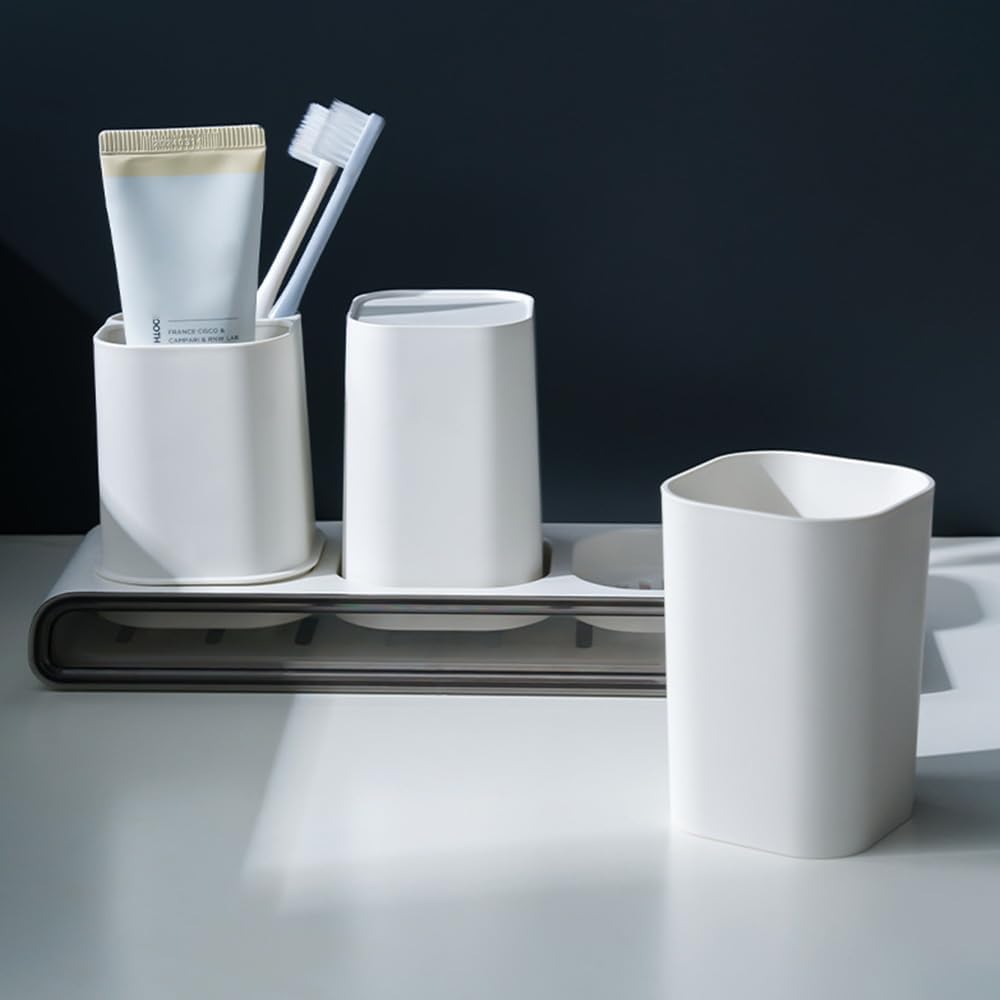 Stylish Toothbrush Holder with 2 Rinso Cups