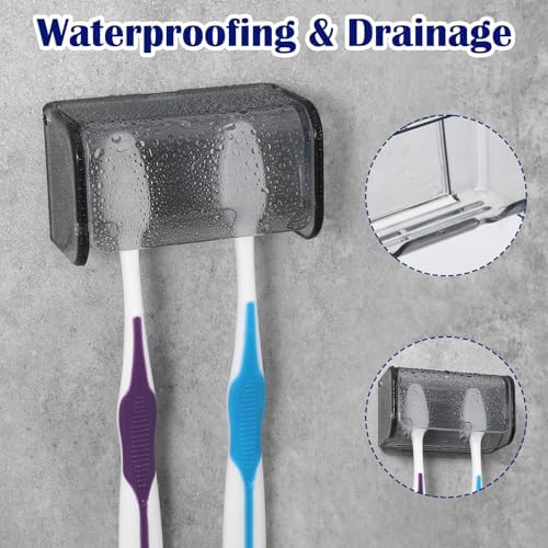 Tyqour 2-Piece Wall-Mounted Toothbrush Holder
