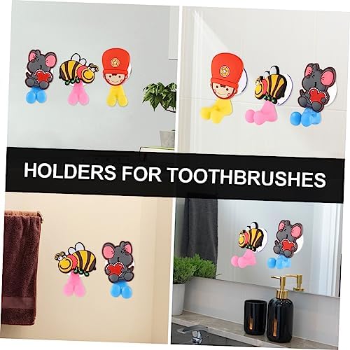 3-Piece Cartoon Suction Toothbrush Holder for Kids in the Bathroom