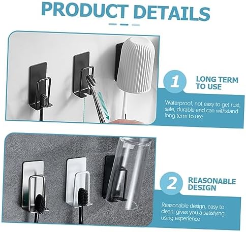 PrettyZoom 2-Piece Wall Mount Toothbrush Holders Stainless Steel Easy Install