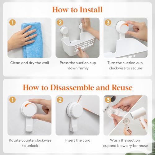 Effortless Suction Cup Shower Caddy