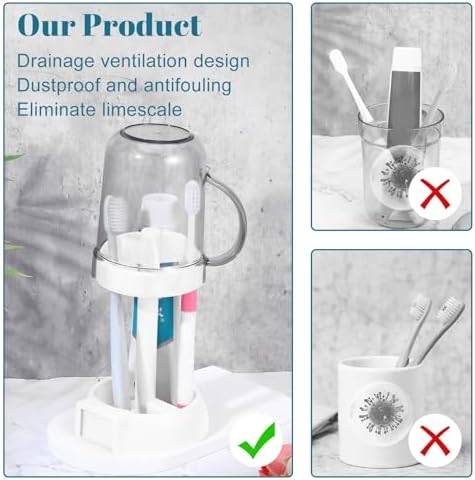 Durable Travel Tooth Brush Holder with Cup Cover for Bathroom