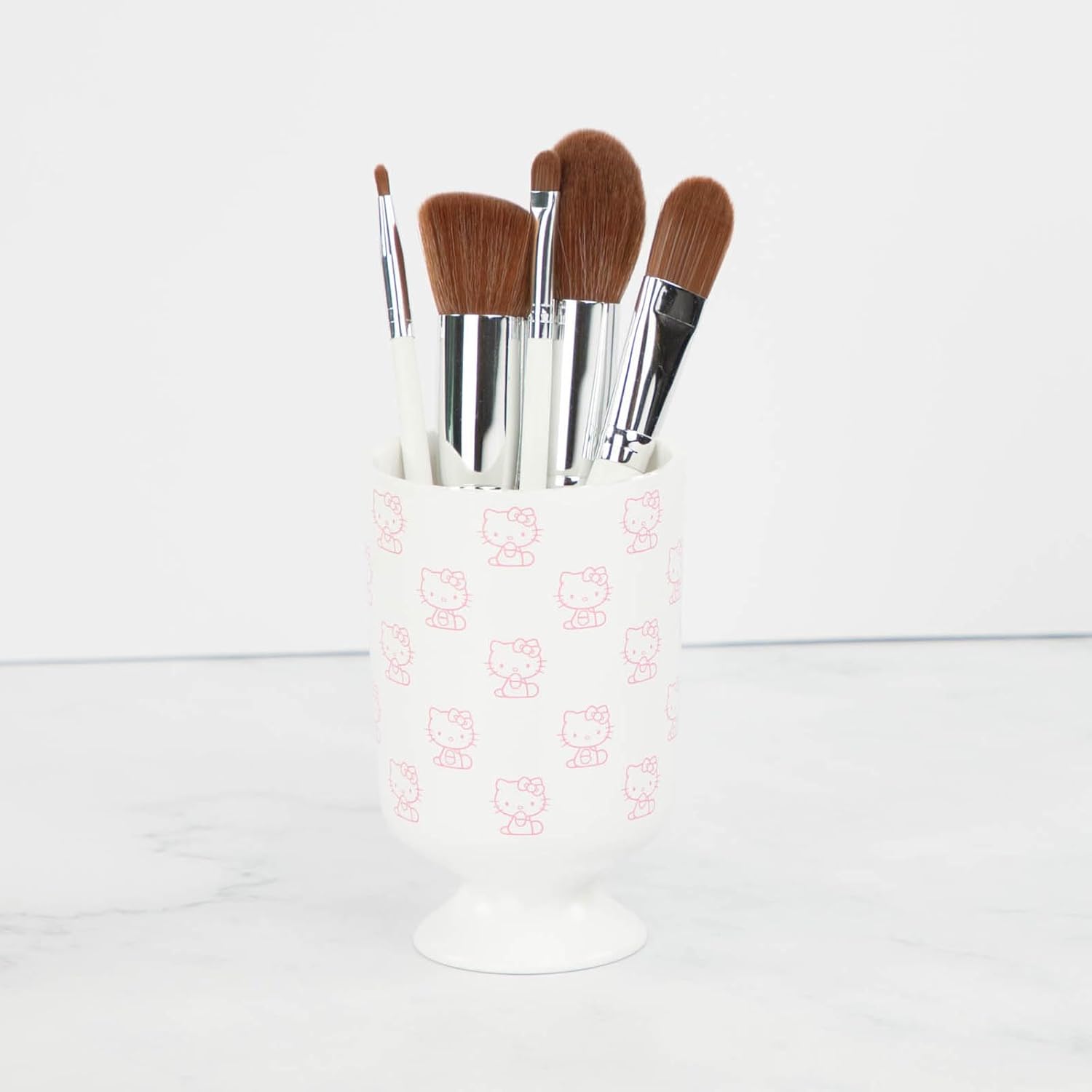 Hello Kitty Bathroom Tumbler - Pink White Resin Toothbrush Holder