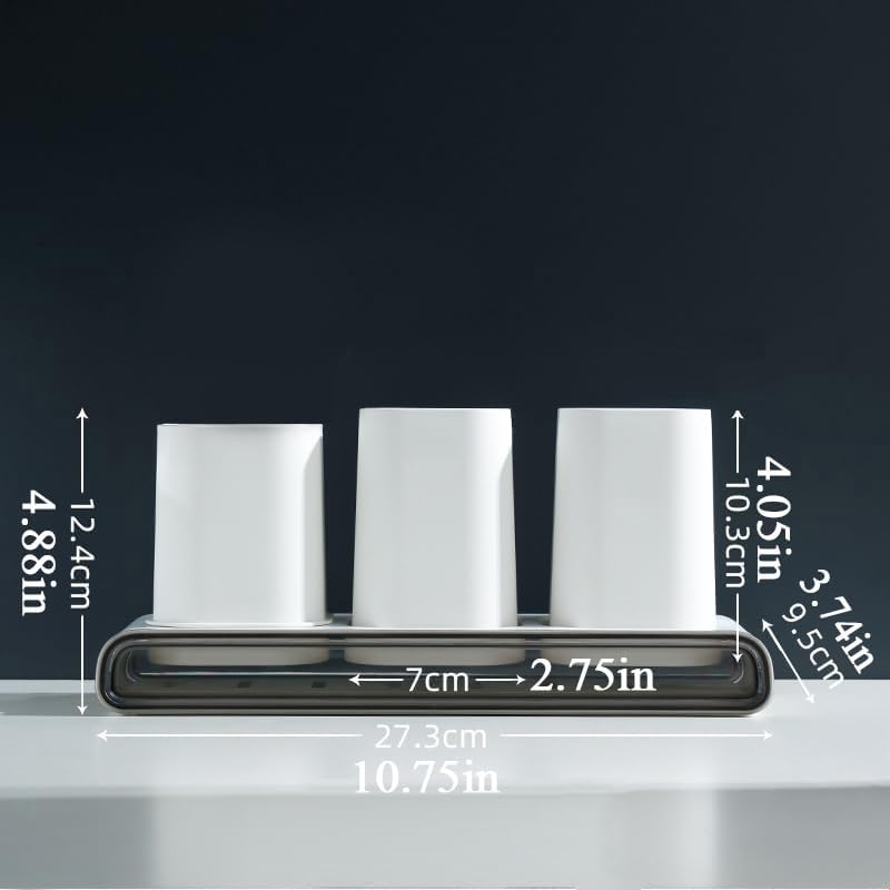 Stylish Toothbrush Holder with 2 Rinso Cups
