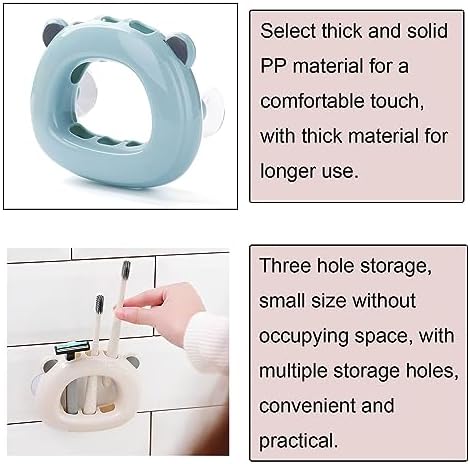 2 Pack Suction Toothbrush Holder with 3 Slots for Kids and Adults