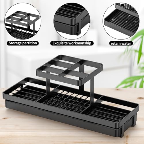 Sturdy 5-Slot Carbon Steel Toothbrush Holder with Drip Tray