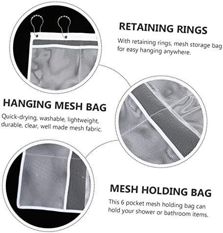 Unomor Toiletries Hanging Mesh Bag with 6 Pockets