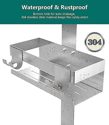 2 Tier Over The Door Shower Caddy with Hooks and Baskets