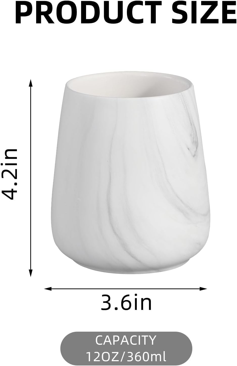2Pcs Marble White Ceramic Toothbrush Holder Set