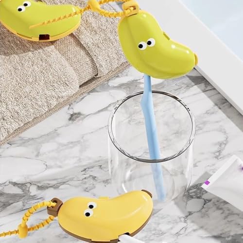 Banana-Theme Toothbrush Cover with Dispenser