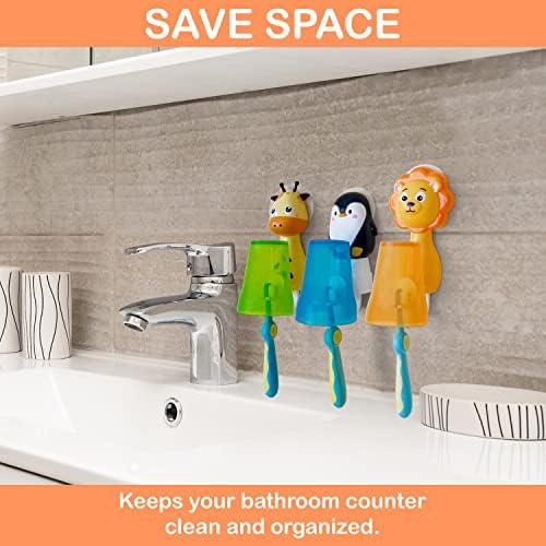 Lion Ultra Soft Bristle Toothbrush Wall-Mounted Organizer for Kids