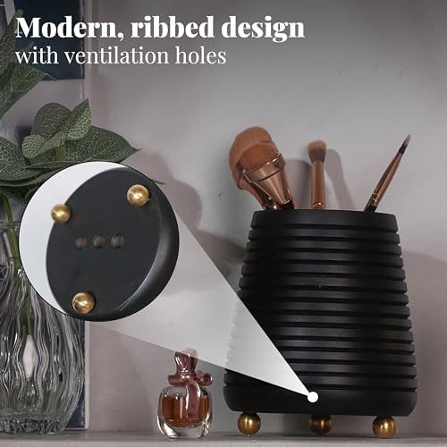 Folkulture 4x3 Wood Toothbrush Holder Black
