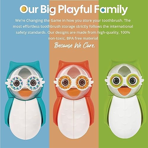 Flipper Owl Toothbrush Cover - Makes Brushing Fun for Kids