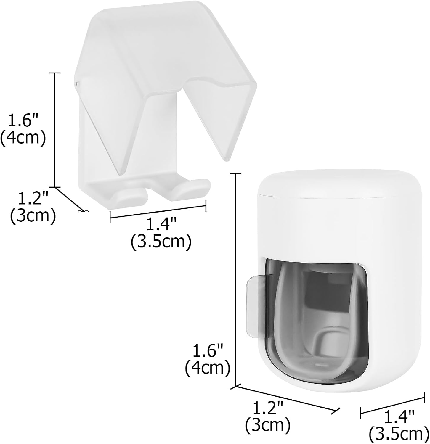 4 Pack Wall Mounted Toothbrush Holder with Cover