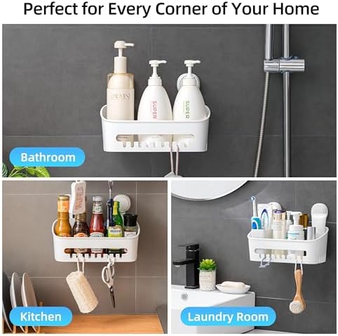 3-Pack Suction Cup Shower Organizer Set