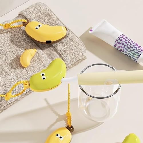 Banana-Theme Toothbrush Cover with Dispenser