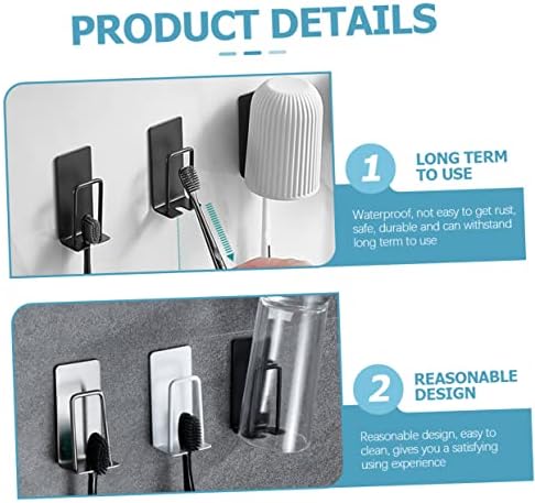 Sturdy Stainless Steel Toothbrush Holders Wall-Mounted Organizer Set for Bathroom