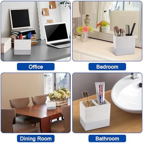 Toothbrush Holder with Anti-Slip Base for Bathroom Countertop Organizer