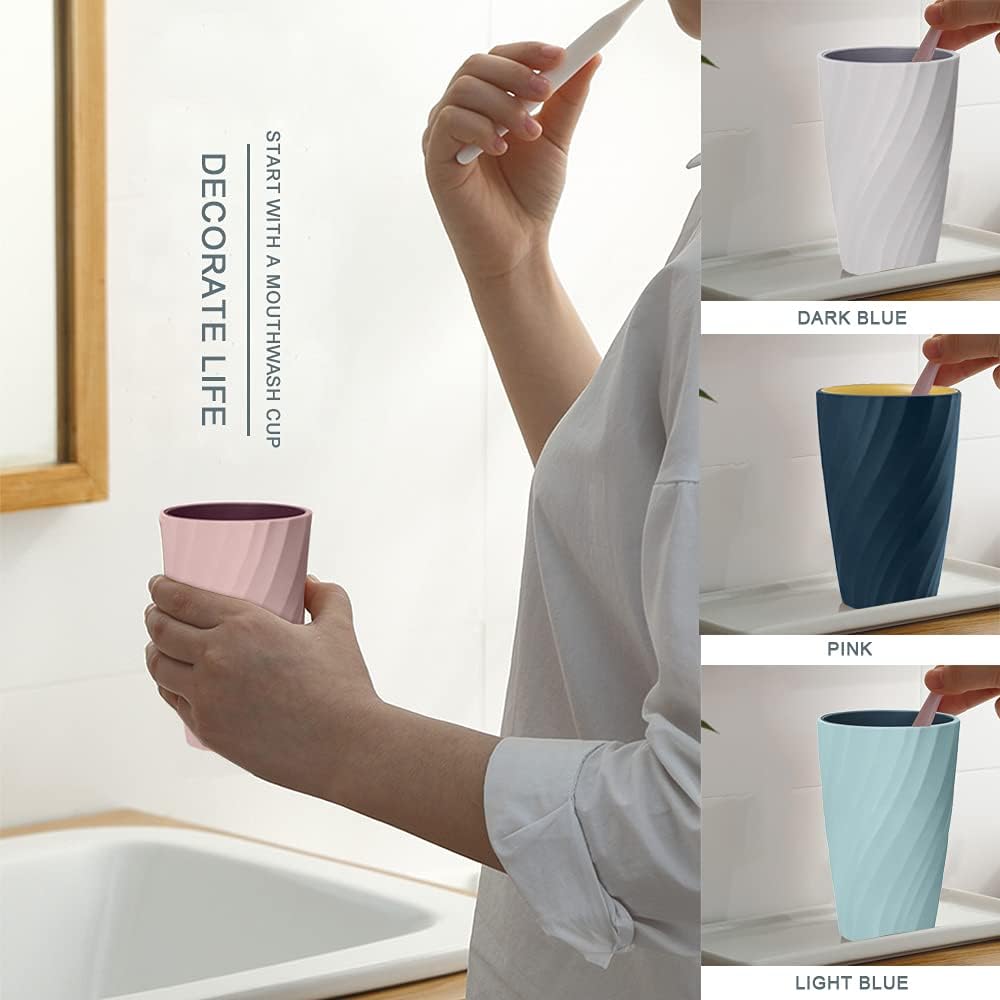 2Pack Durable Toothbrush Cup Bathroom Holder Pink