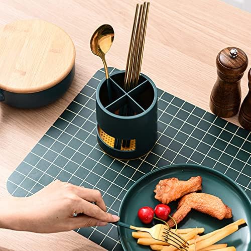 EAPMIC 4-Slot Plastic Toothbrush and Toothpaste Holder Organizer Drainage System Modern Design