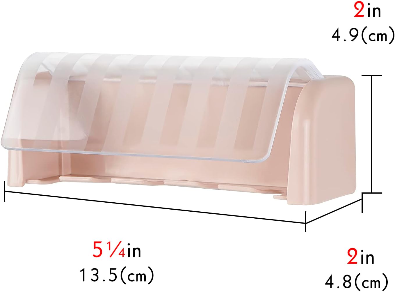 5 Slots Wall Mount Toothbrush Holder with Cover Bathroom or Shower Use