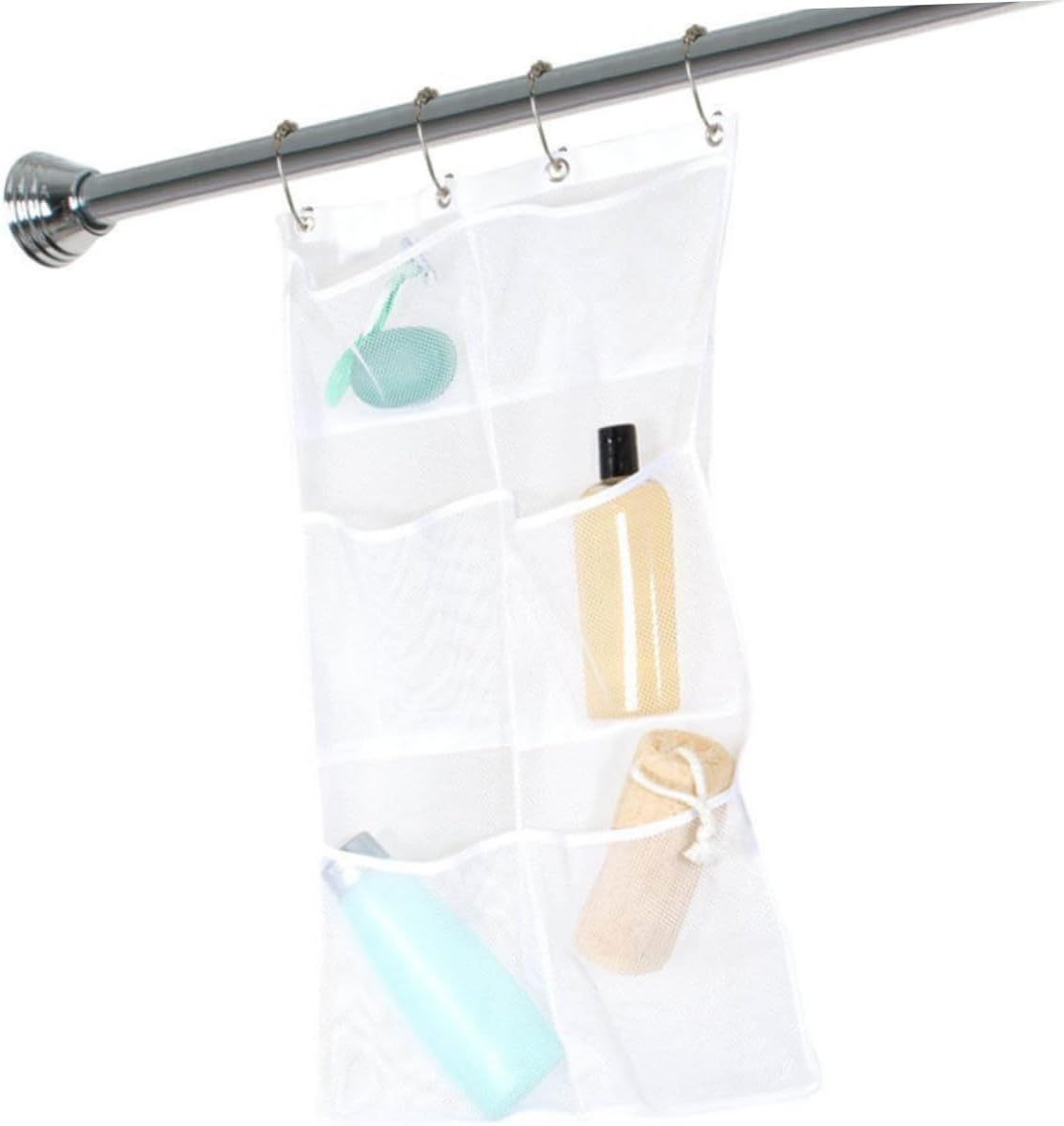 HOOTNEE Mesh Shower Organizer Bag for Bathroom Storage