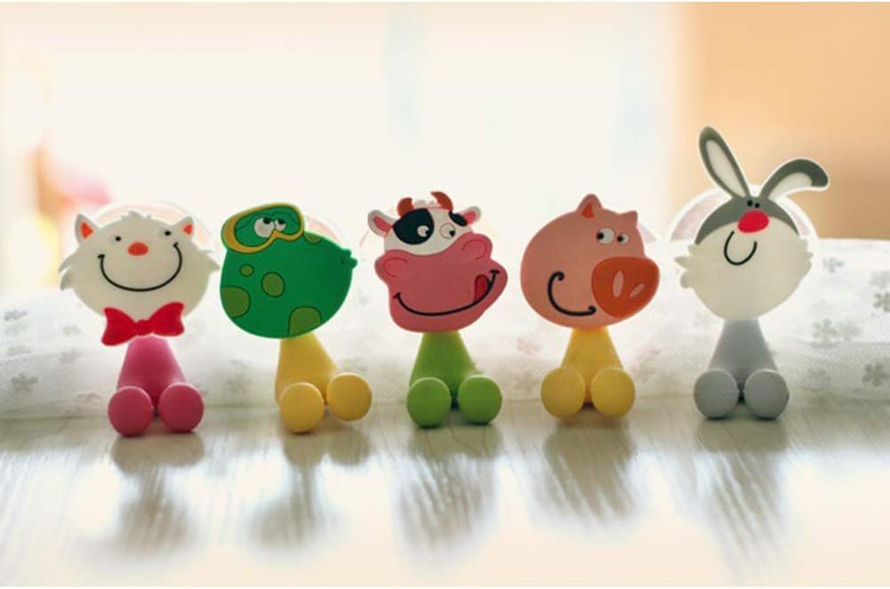 Funny Tool Wall Mounted Suction Cup Toothbrush Holder Set 5 Animals