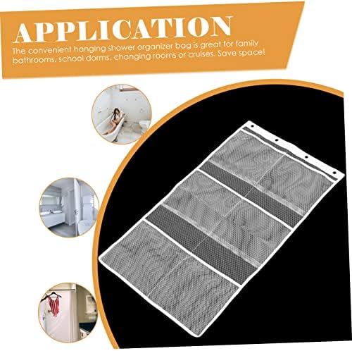Hohopeti Mesh Shower Organizer with Hanging Bag for Space Saving Bathroom Use