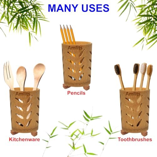 Bamboo Toothbrush Holder - Quick Drying Single-Piece Design