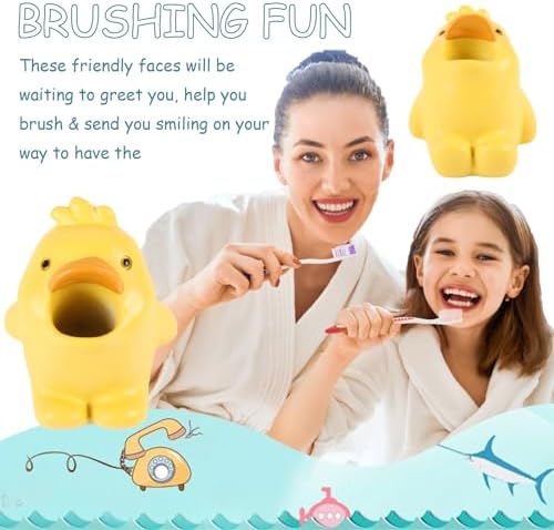 ADORABLE RESIN TOOTHBRUSH HOLDER - CUTE DUCK PEN PENCIL