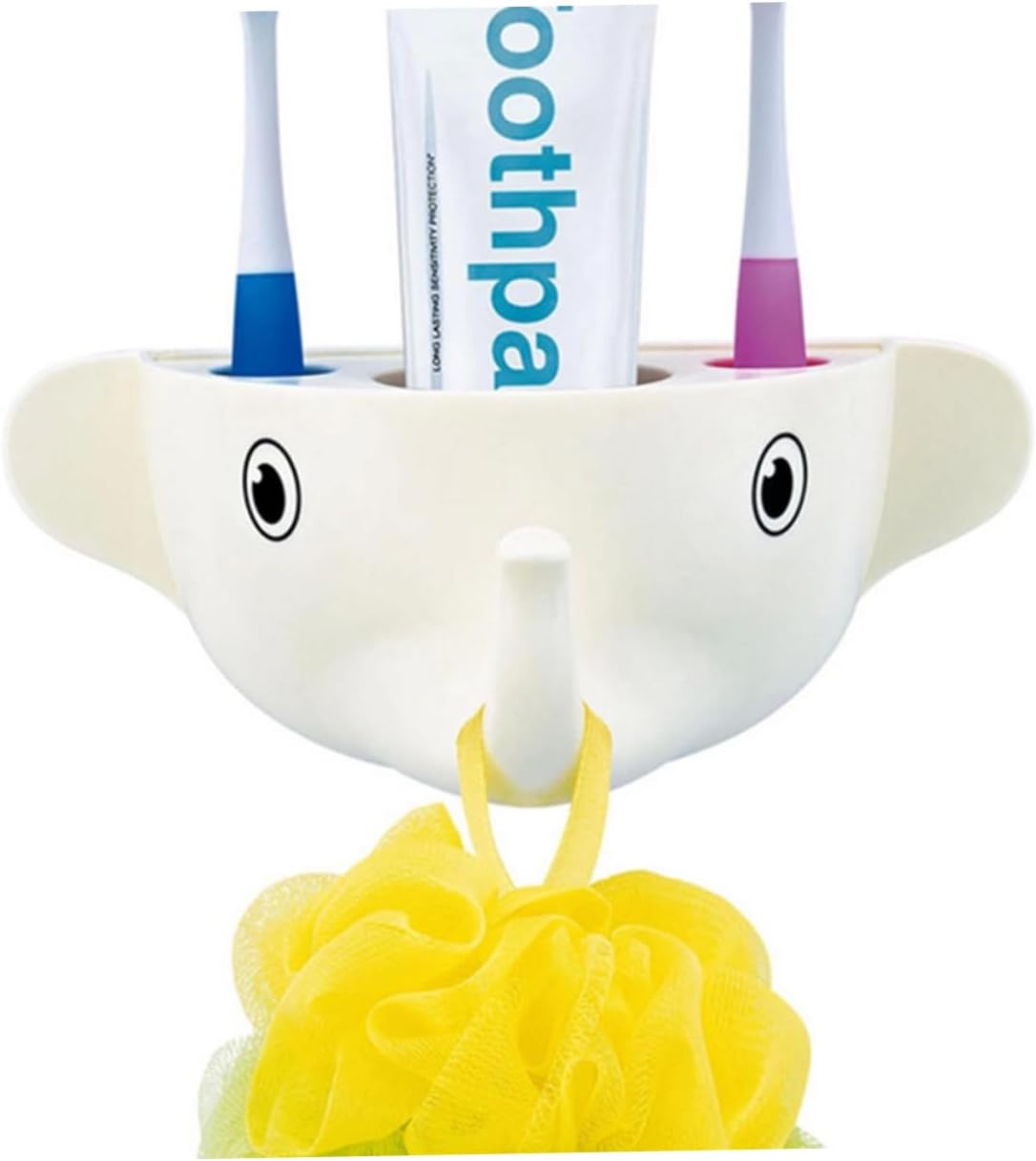 Zerodeko Cartoon Elephant Toothbrush and Toothpaste Organizer compact stylish functional bathroom accessory