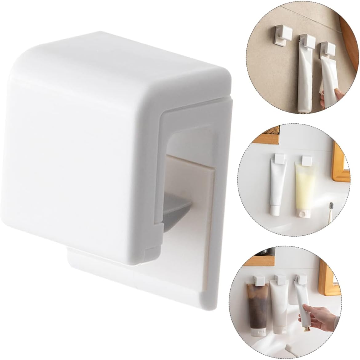 2pcs Self-Adhesive Toothpaste Storage Clip for Bathroom Organizer