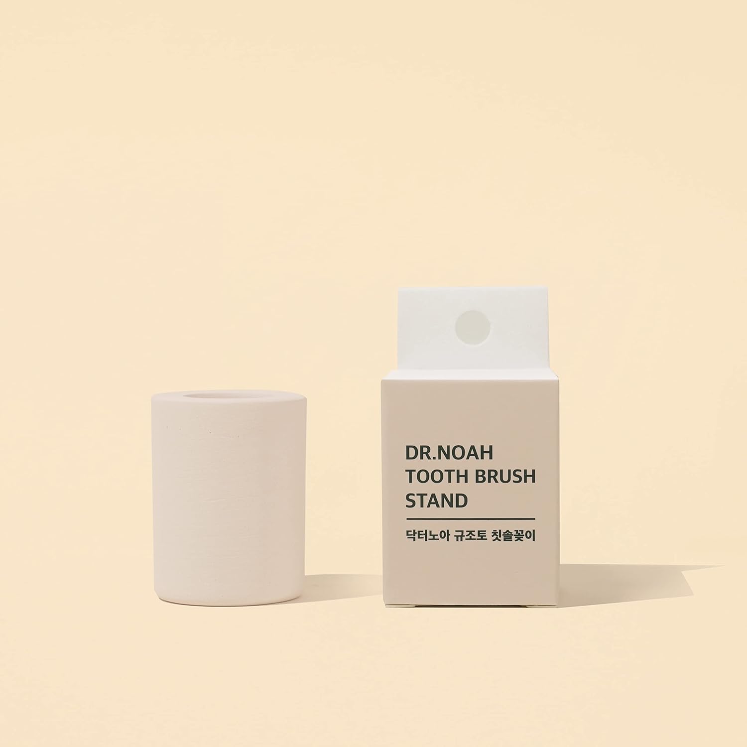 Dr NOAH Ceramic Toothbrush Holders 2-Pack - Pink Beige Chocolate Brown