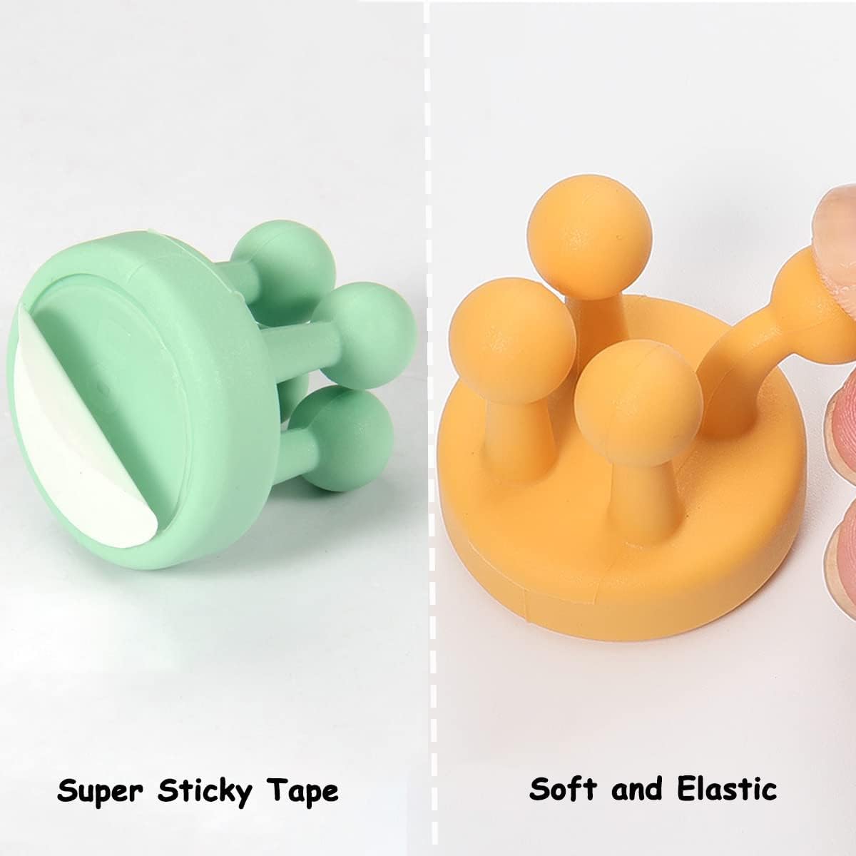 6 Pcs Silicone Waterproof Toothbrush Holders with Hooks