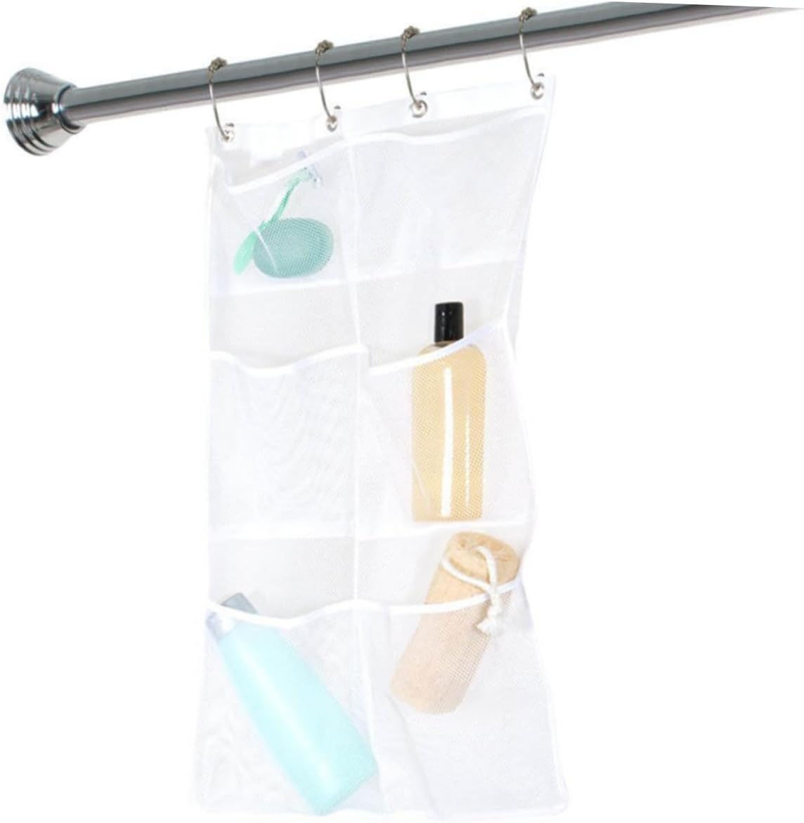 Hanging Mesh Shower Organizer Bag for Shampoo Conditioner and Toys