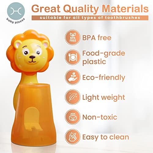 Lion Ultra Soft Bristle Toothbrush Wall-Mounted Organizer for Kids