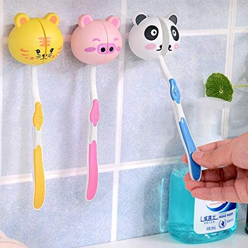 Adorable Animal Toothbrush Holder 5 Pcs Wall Mount