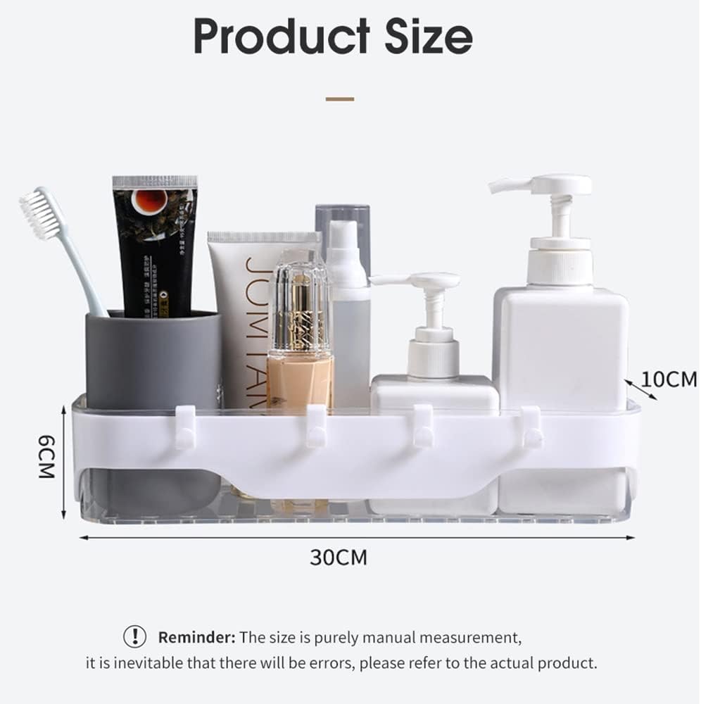 BAHELS Double-Layer Plastic Bathroom Organizer Wall-Mounted Caddy for Shampoo Cosmetics