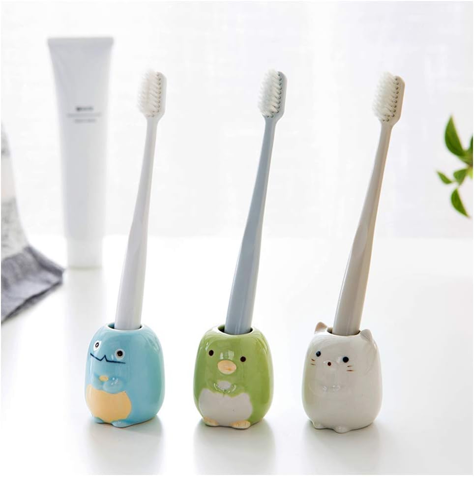4 Animal Mini Ceramic Toothbrush Holder Set