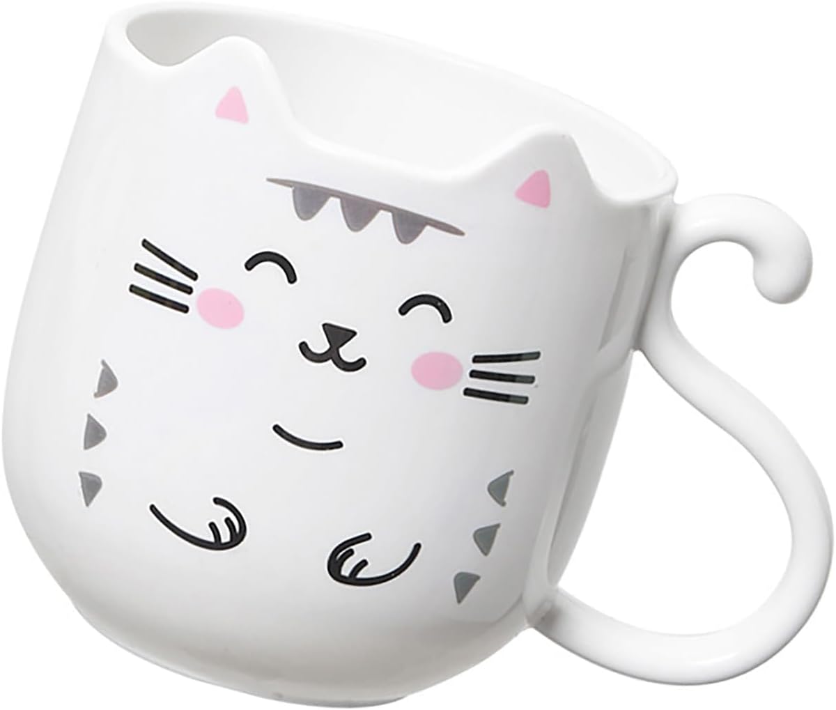 Creative Kitten Mouthwash Cup and Toothbrush Holder for Bathroom