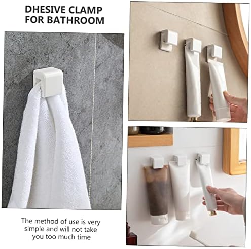 2pcs Self-Adhesive Toothpaste Storage Clip for Bathroom Organizer