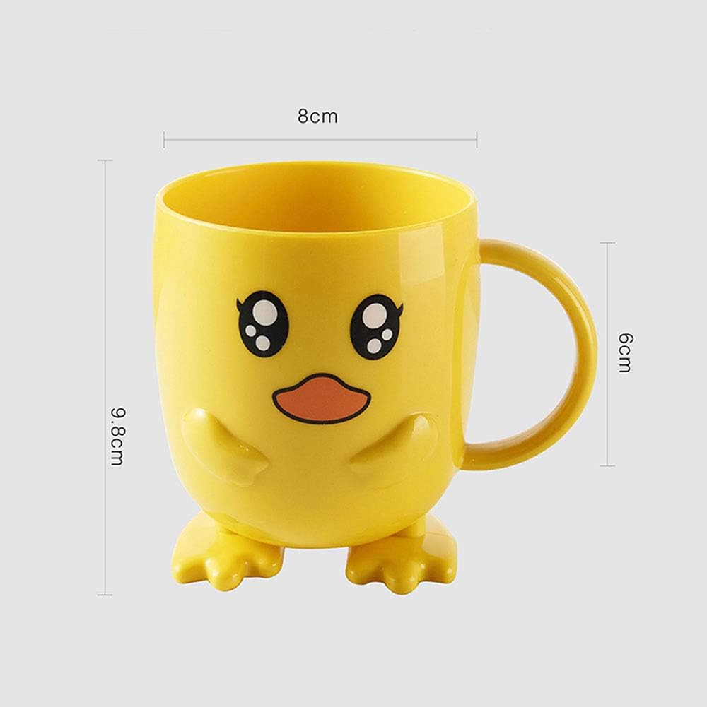 Unbreakable Toothbrush Toothpaste Holder 340ml Cartoon Duck Tumbler with Cup for Kids