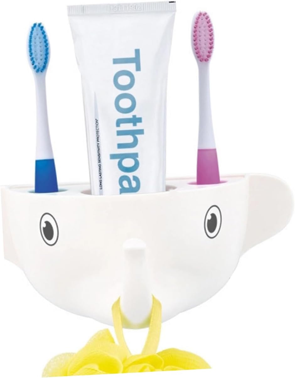 Zerodeko Cartoon Elephant Toothbrush and Toothpaste Organizer compact stylish functional bathroom accessory