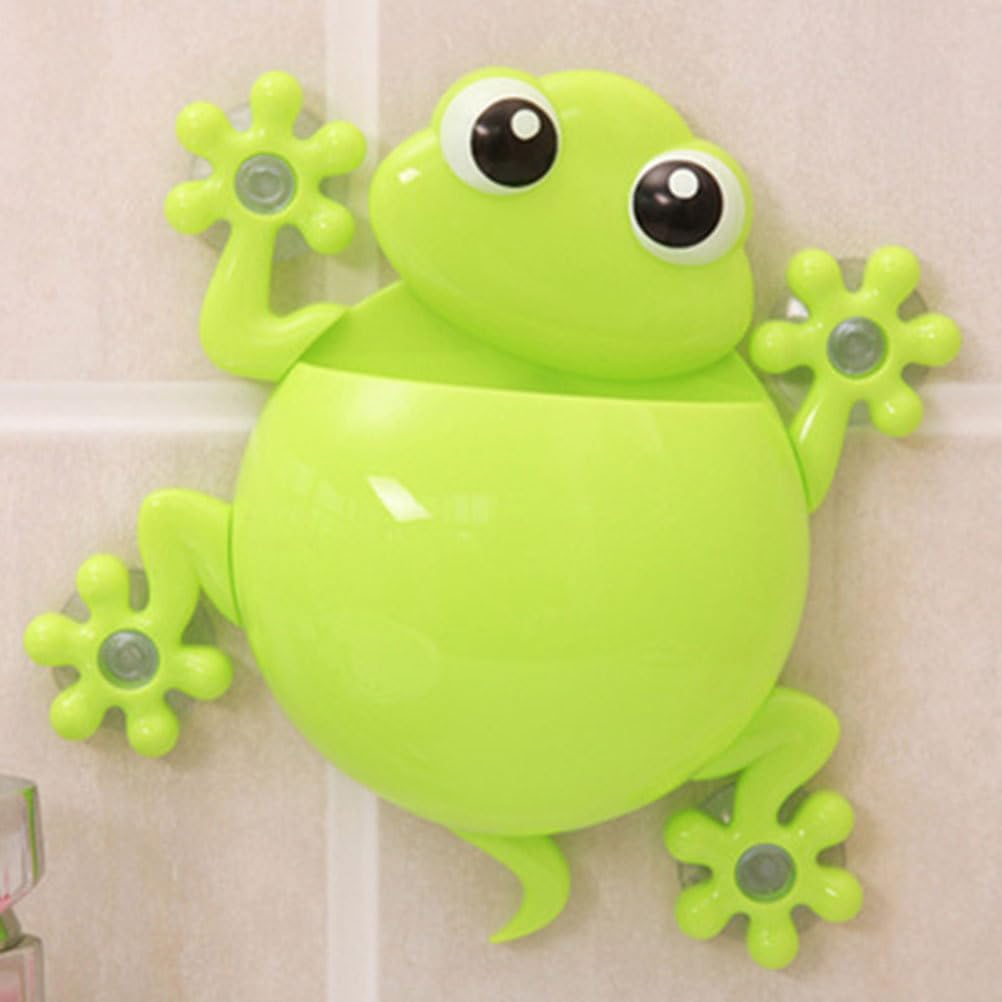 Zerodeko 2pc Cute Frog Tooth Brush Holder Storage for Kids