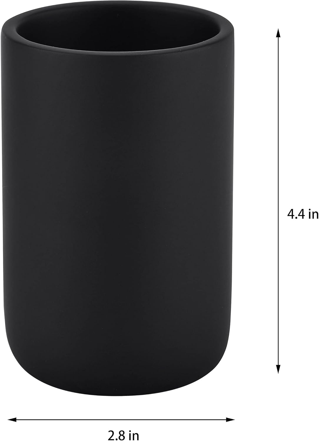 Rzoeox Premium Multifunctional Toothbrush Holder Resin Bathroom Cup Matte Black