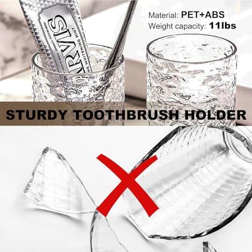 Coastacloud Wall Mounted Toothbrush Holder Set with 2 Cups and Toothpaste Dispenser