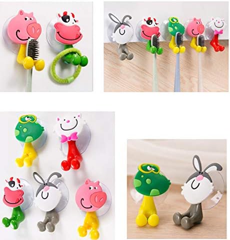 Funny Tool Wall Mounted Suction Cup Toothbrush Holder Set 5 Animals