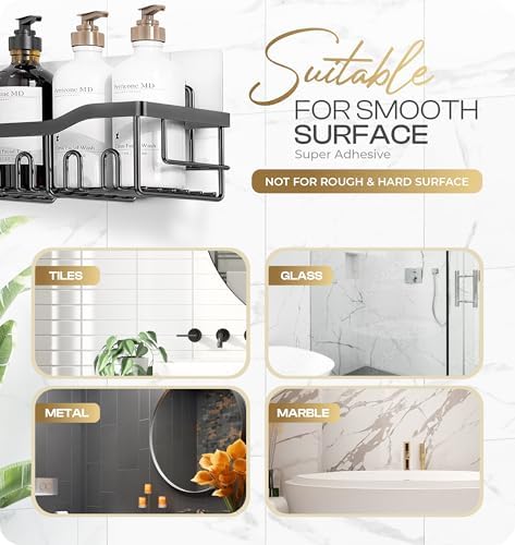 Luxury stainless steel shower caddy set for bathroom organization