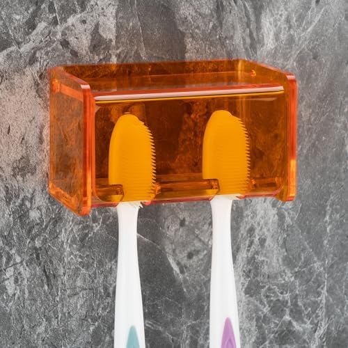 LUEXBOXToothbrush Holder Wall Mounted Storage Organizer Orange