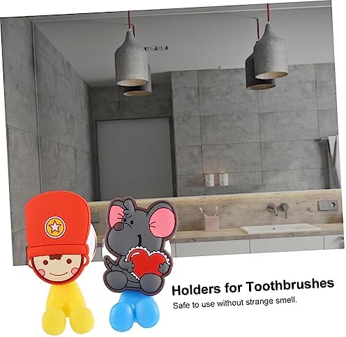 Eco-Friendly Cartoon Suction Cup Toothbrush Holders for Kids